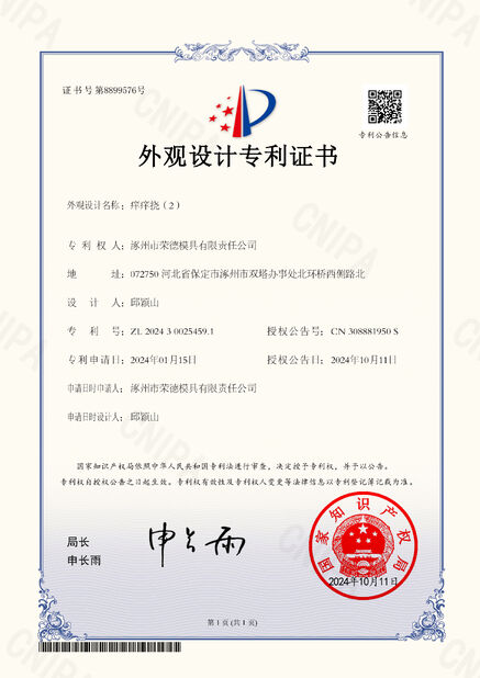 China Zhuozhou Rongde Mould Co., Ltd certificaten